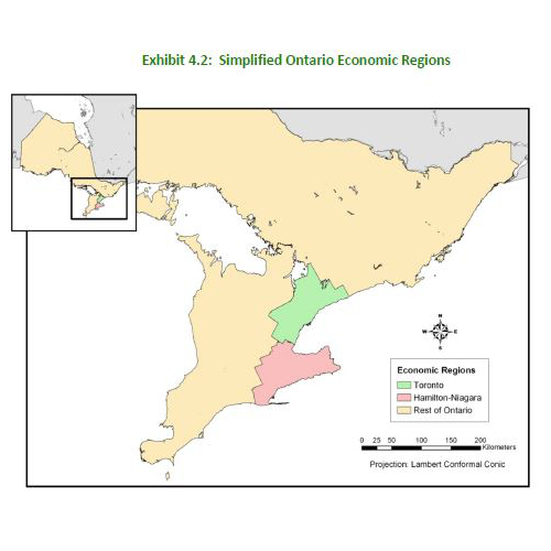 Simplified Ontario Economic Regions